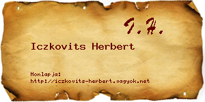 Iczkovits Herbert névjegykártya